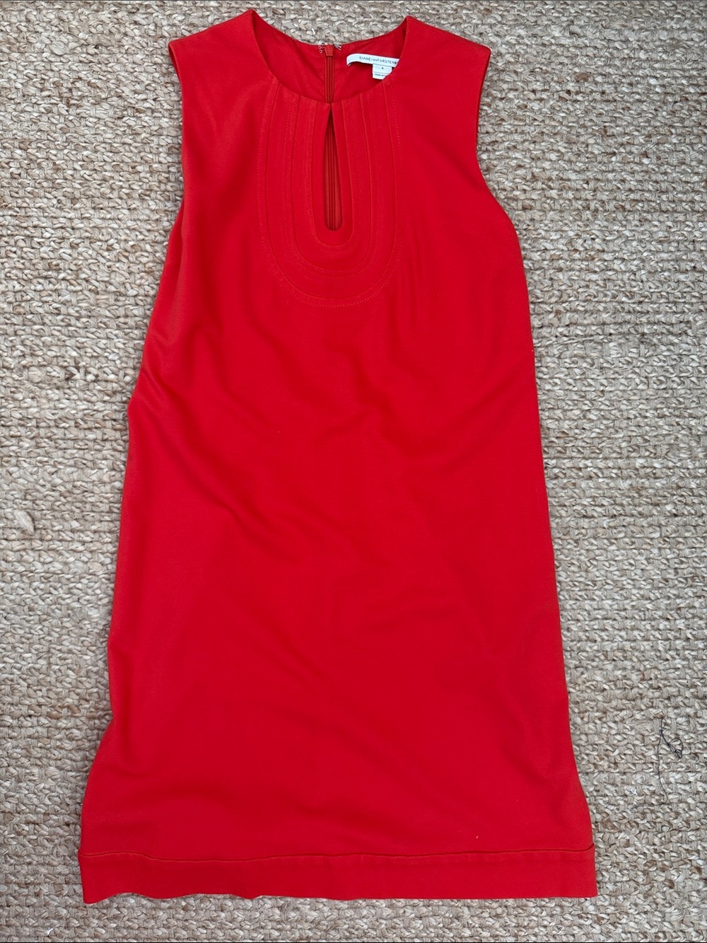 Diane von Furstenberg Vibrant orange Pleated Bodice Dress, size 6